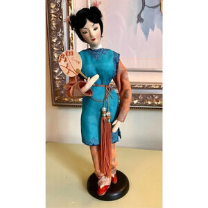 Vintage Antique Japanese Handmade‎ Cloth Doll Traditional Clothes Painted